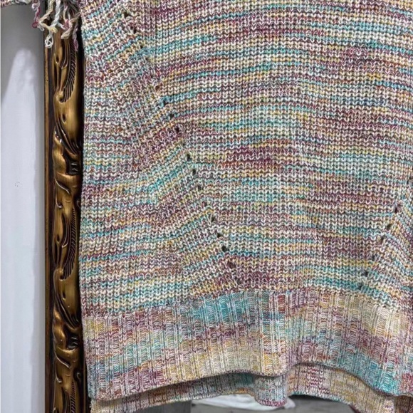 Multicolor V-Neck Women's Sweater - Picture 3 of 3